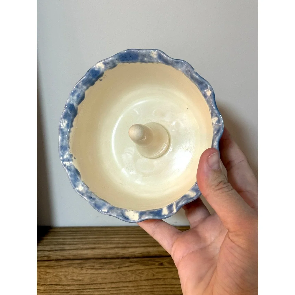 Handmade Blue & White Ceramic Ring Dish Joyce Dempsey Pottery